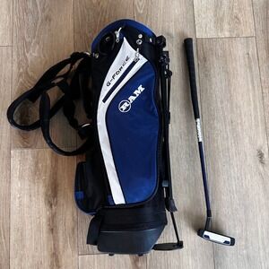 Ram G-Force Junior Golf Bag and Putter Set Blue Black White Kids Stand Bag